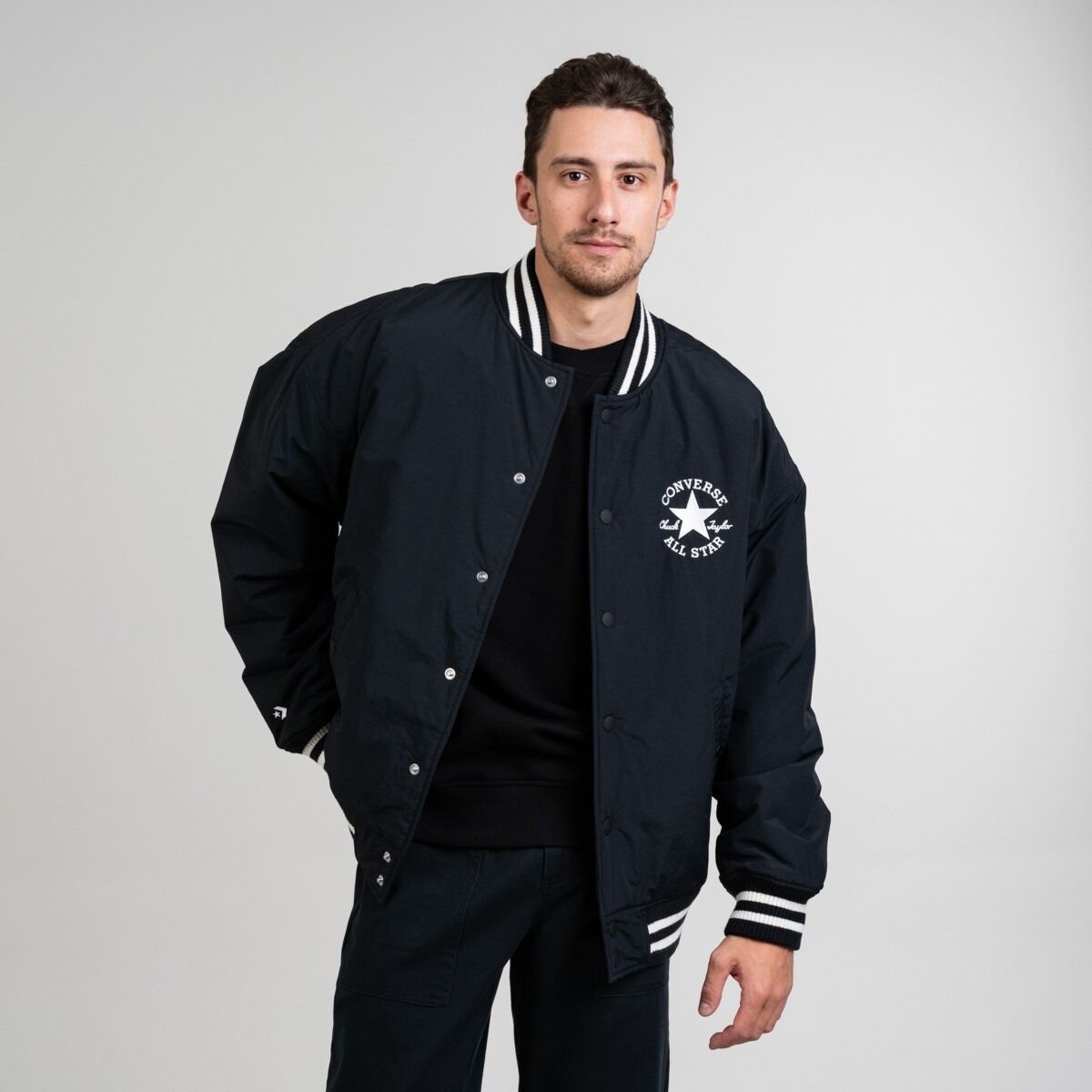 CONVERSE MEN'S VARSITY GRAPHIC BOMBER JACKET | Jackets and Parkas