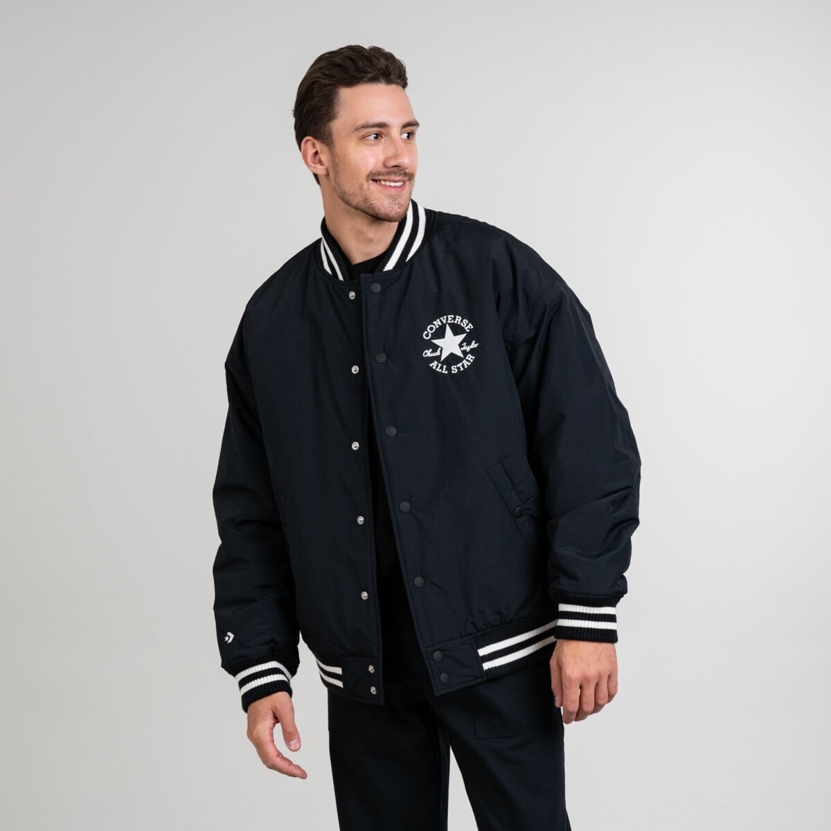 CONVERSE MEN'S VARSITY GRAPHIC BOMBER JACKET | Jackets and Parkas