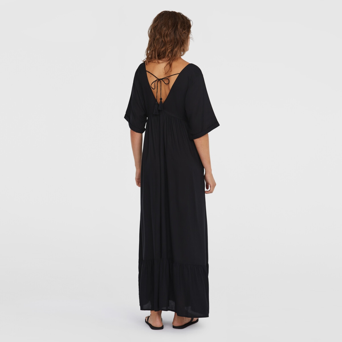 o'neill maxi dress Women's Saltwater Solids Sai Cover-Up in Blue Glass, Size XL tiered skirt detail and is made with a comfortable cotton slub fabric O'Neill Women's Nickie Floral Maxi