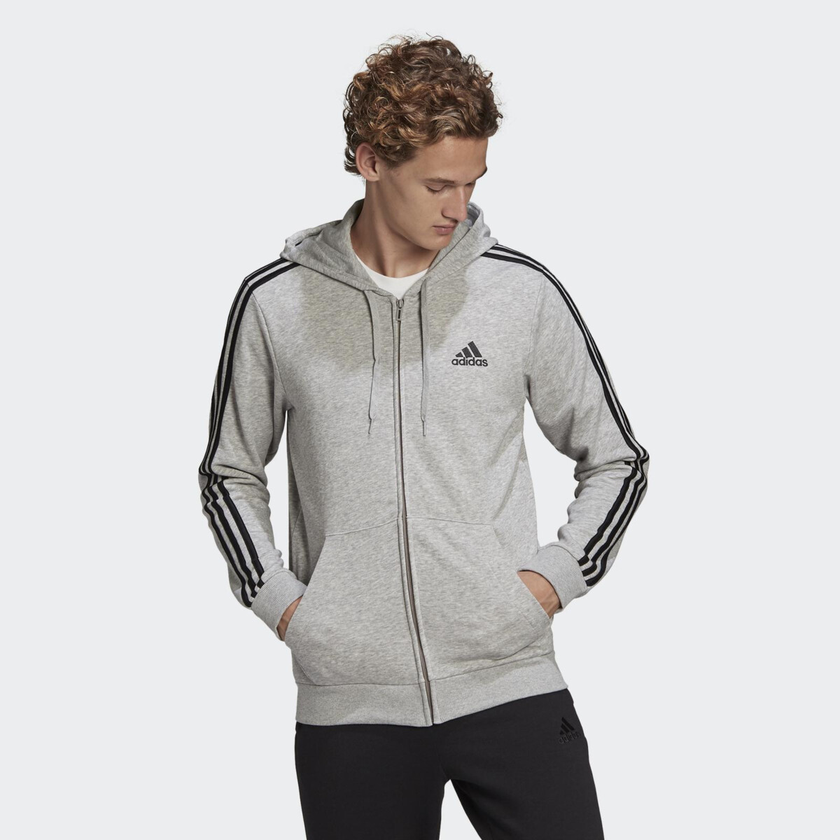 ADIDAS ESSENTIALS FRENCH TERRY 3-STRIPES FULL-ZIP HOODIE | Hoodies and ...