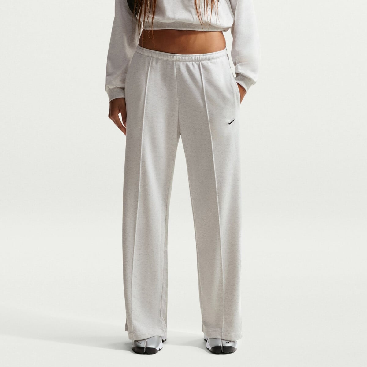 NIKE SPORTSWEAR CHILL TERRY MID RISE FRENCH TERRY OPEN-HEM PANTS