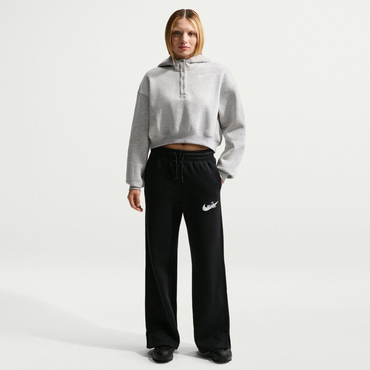 NIKE SPORTSWEAR PHOENIX FLEECE HIGH RISE WIDE-LEG LOGO PANTS