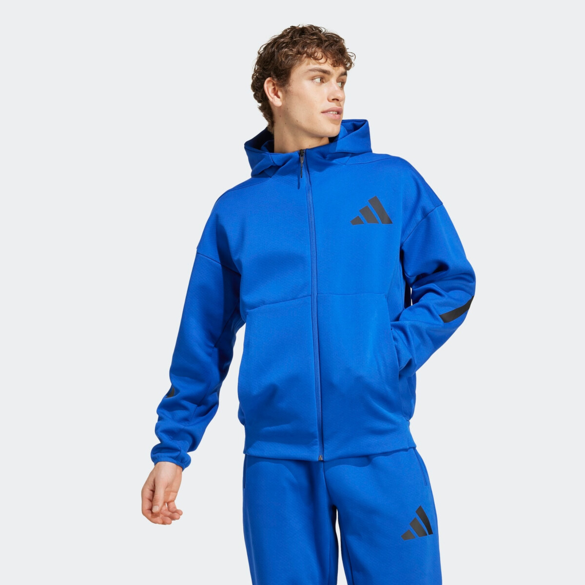 ADIDAS MEN'S NEW ADIDAS MEN'S Z.N.E. FULL-ZIP HOODED TRACK JACKET