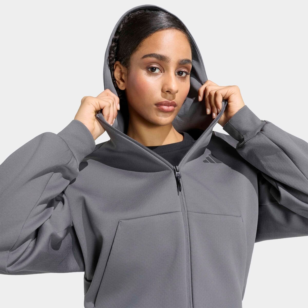ADIDAS Z.N.E. CROPPED FULL ZIP SWEATSHIRT | Hoodies and