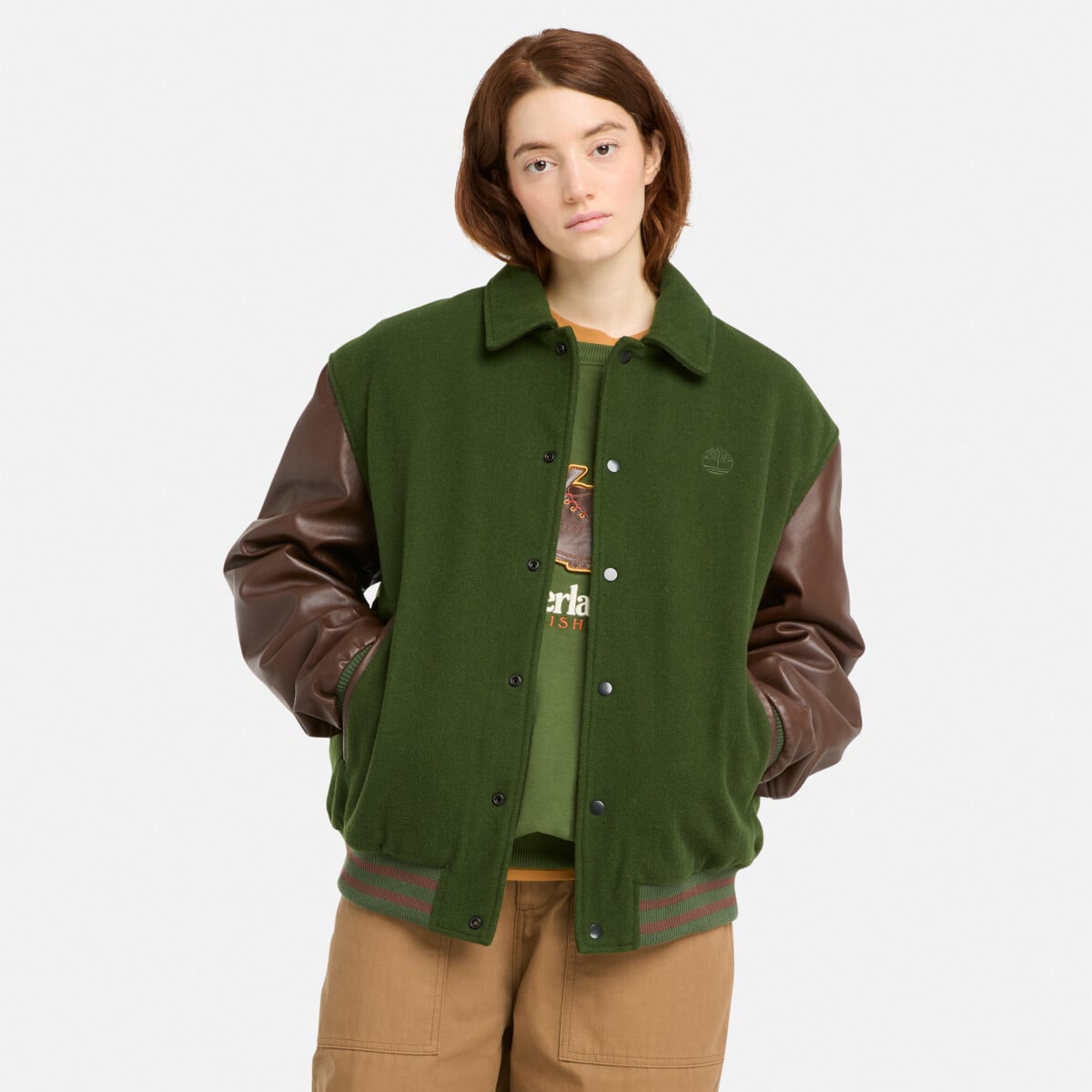 TIMBERLAND MEN'S LETTERMAN LEATHER JACKET | Jackets and Parkas