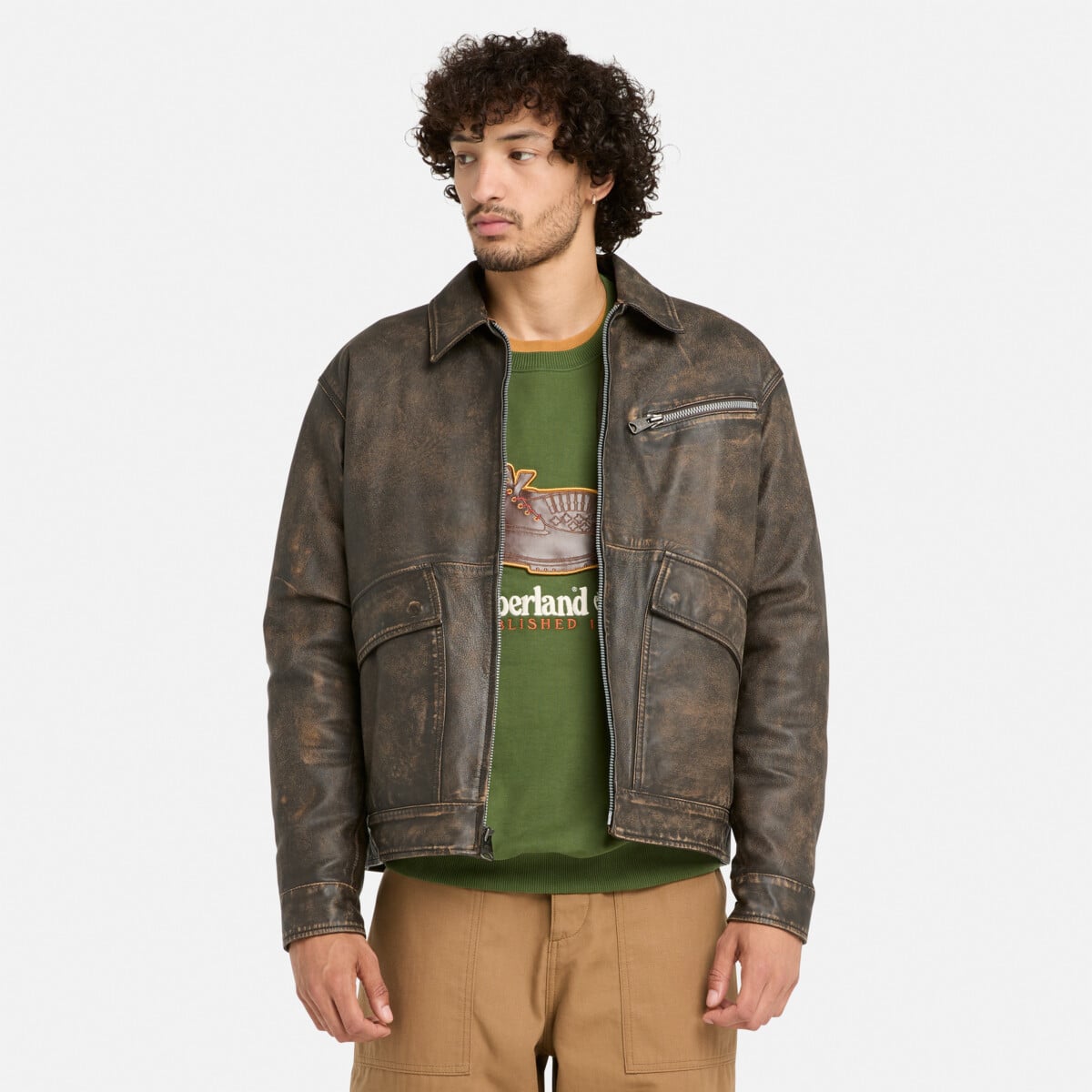 TIMBERLAND MEN'S STRAFFORD LEATHER JACKET | Jackets and Parkas