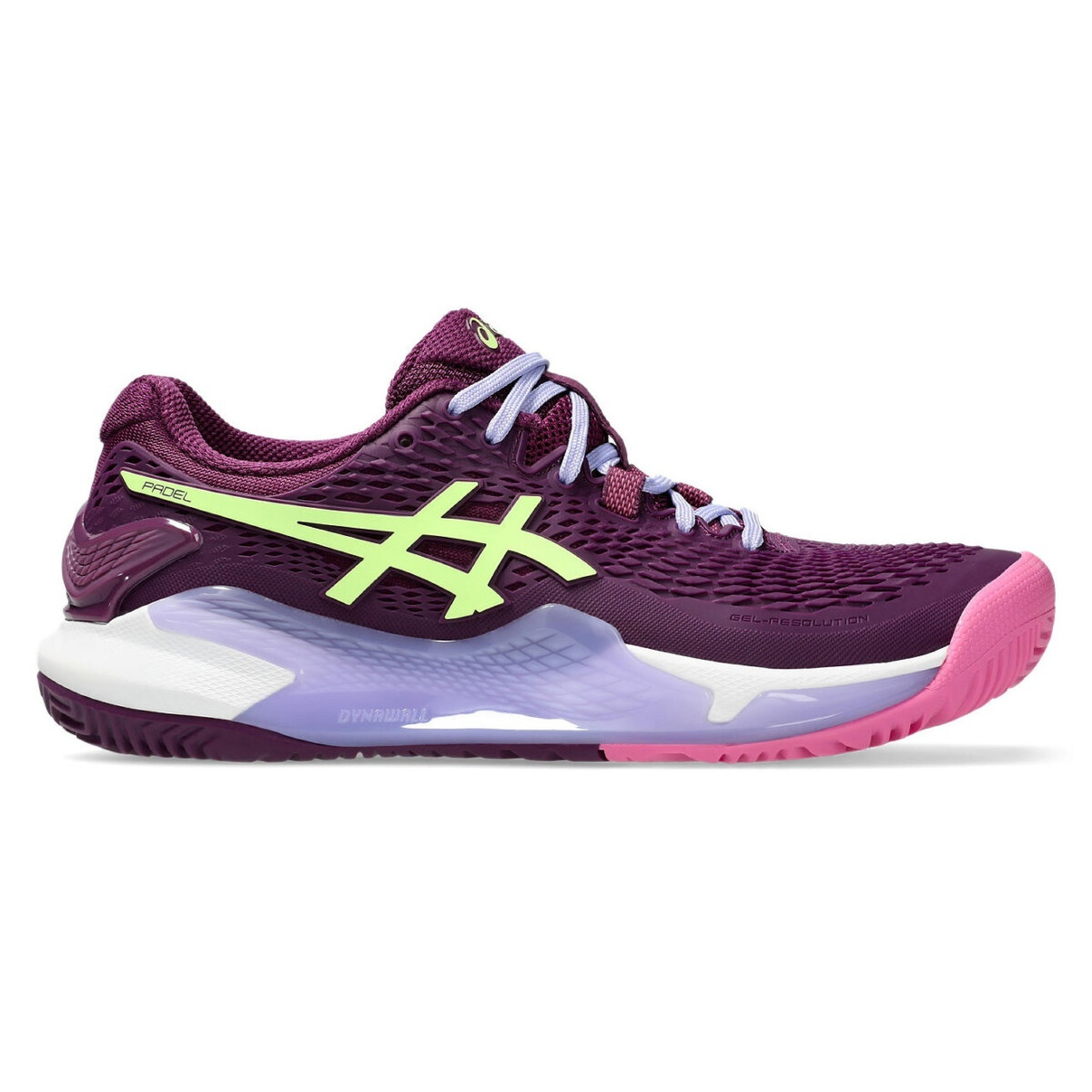 ASICS テニススコート ダークパープル×ピンク ASICS WOMEN'S GEL-RESOLUTION 9 PADEL SHOES | Padel Trainers