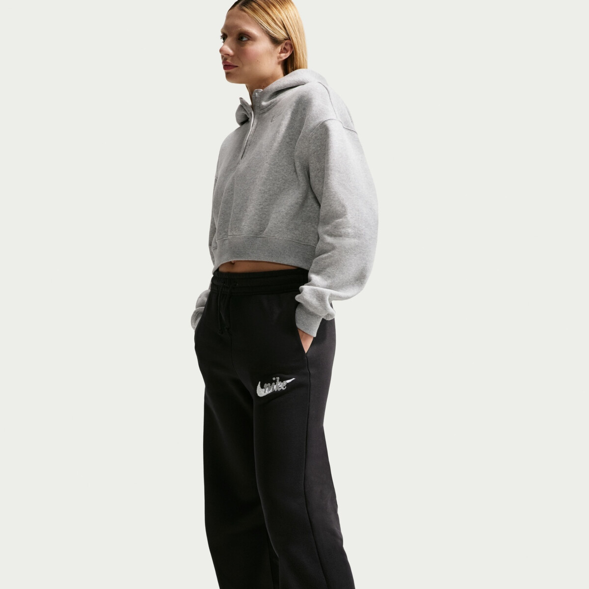 NIKE SPORTSWEAR PHOENIX FLEECE HIGH RISE WIDE-LEG LOGO PANTS