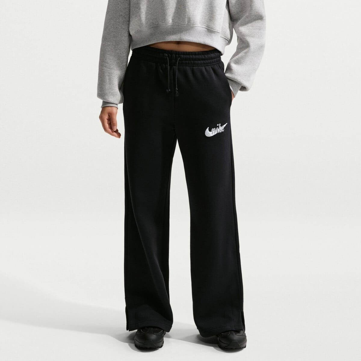 NIKE SPORTSWEAR PHOENIX FLEECE HIGH RISE WIDE-LEG LOGO PANTS