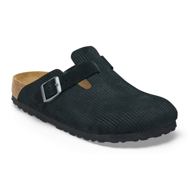 BIRKENSTOCK MEN'S BOSTON SUEDE EMBOSSED CLOGS - REGULAR FIT