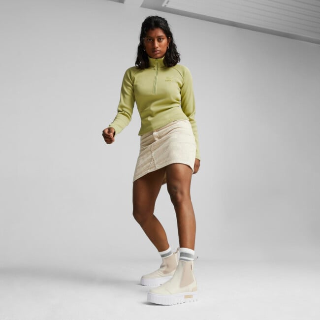 靴 may Shop Black, Brown Womens Puma Mayze Suede Round Toe Platform