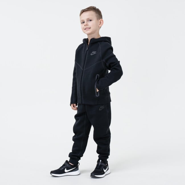 nike tech fleece black set