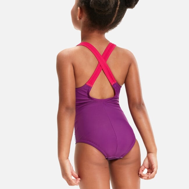 SPEEDO GIRLS' LEARN TO SWIM PRINTED CROSSBACK ONE PIECE