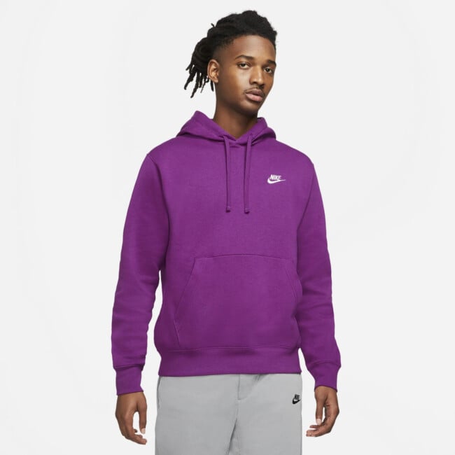 nsw club fleece hoodie iced lilac white