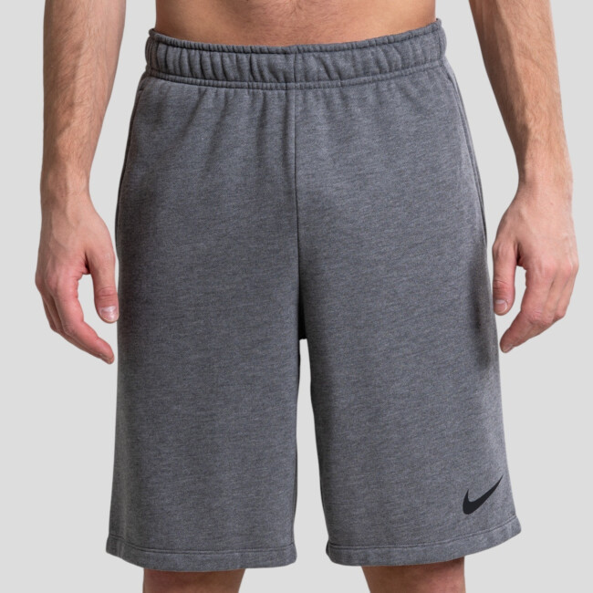 nike training fleece shorts in grey