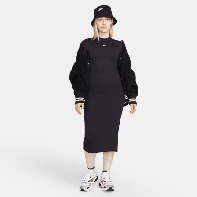 princess polly baby blue dress Black dress with black nike low dunks main image 1