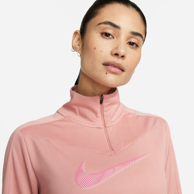 nike swoosh running top pink