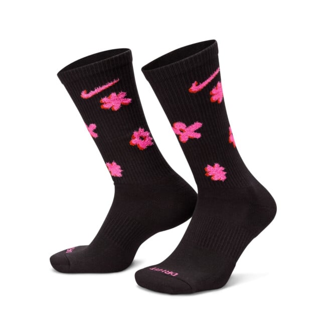 NIKE DRI-FIT EVERYDAY PLUS FLOWER POWER CUSHIONED CREW SOCKS