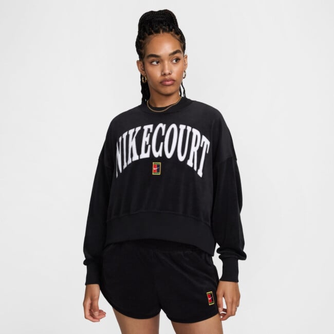 NIKE COURT HERITAGE WOMEN'S OVER-OVERSIZED CREW-NECK