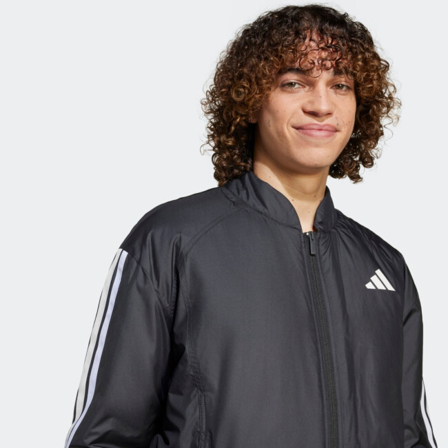 ADIDAS MEN'S ESSENTIALS 3-STRIPES INSULATED BOMBER JACKET