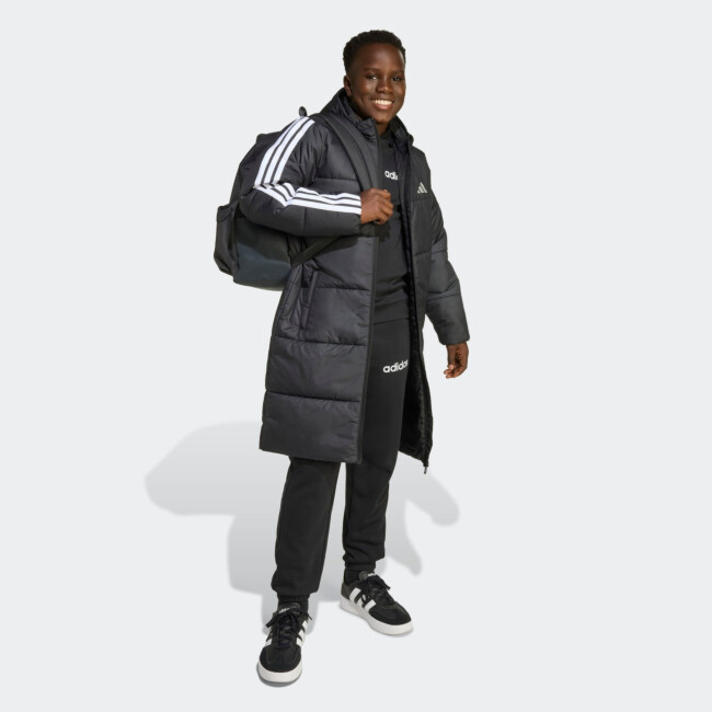 値下げ【新品】adidas Tech Long Jacketロングジャケット L adidas originals Long Jacket Back logo mid-length hooded down