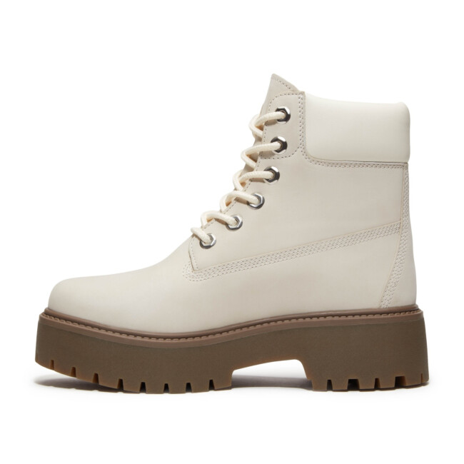 Timberland Stone Street 8 W/L ホワイトヌバック Women's Stone Street Mid Warm Lined Boots - Natural Nubuck