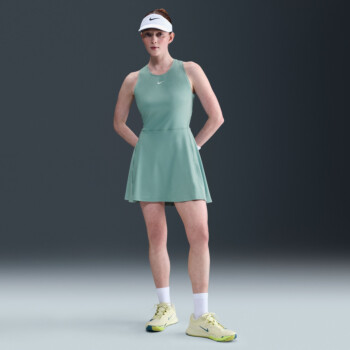 green nike tennis dress Bold and beautiful, the 2026 Nike Women's Slam Dress has a surf vibe that will make a splash on the court. It features an asymmetric colorblock pattern, cutout at back