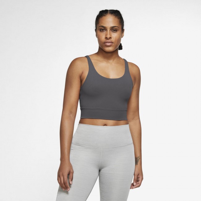Nike Yoga Luxe Women's Cropped Jacquard Tank DJ2025-010 Plus Size 2X Gray
