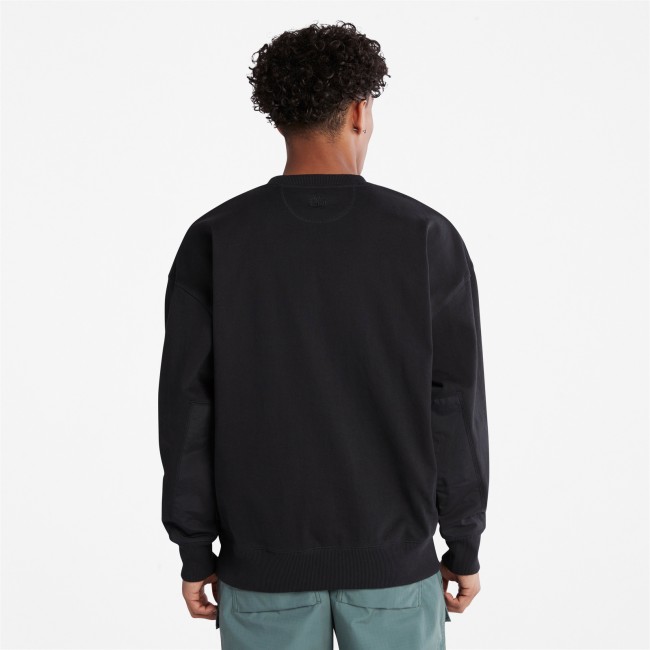 Timberland heavy weight mixed media crew neck sweatshirt hoodies and