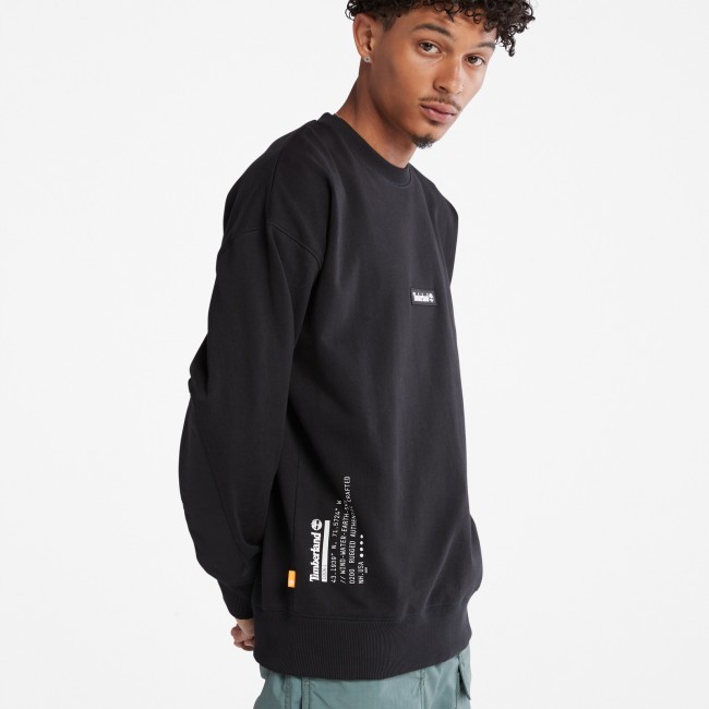 Timberland heavy weight mixed media crew neck sweatshirt hoodies and