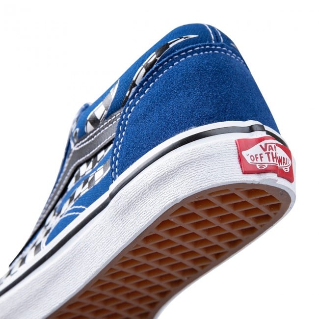 Vans old skool 2024 checkerboard flame blue