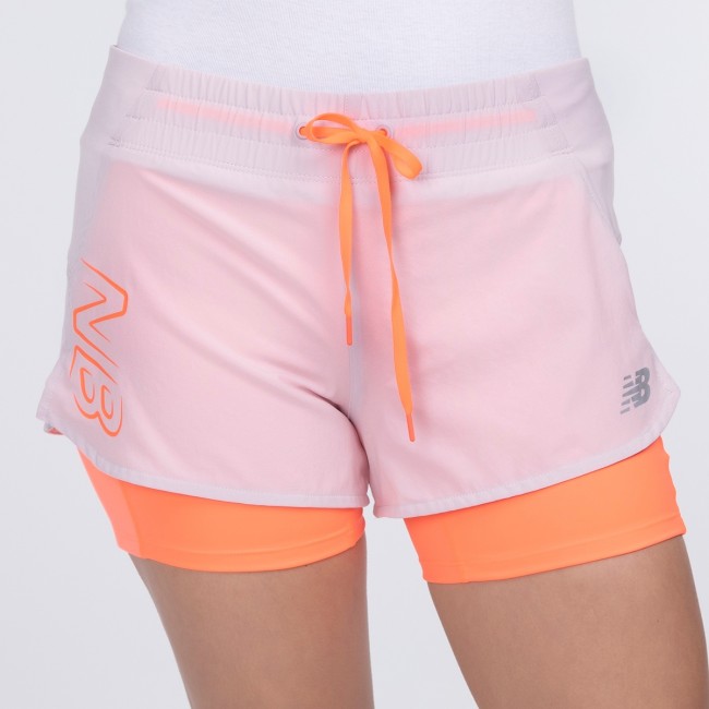 New balance women's printed impact run 2in1 short pants Running