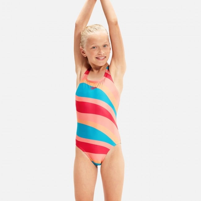 SPEEDO GIRLS PRINTED MEDALIST ONE PIECE SWIMSUIT